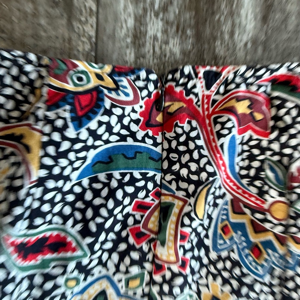 Vintage faux wrap maxi skirt paisley tribal print w/ pockets - M - Picture 7 of 7